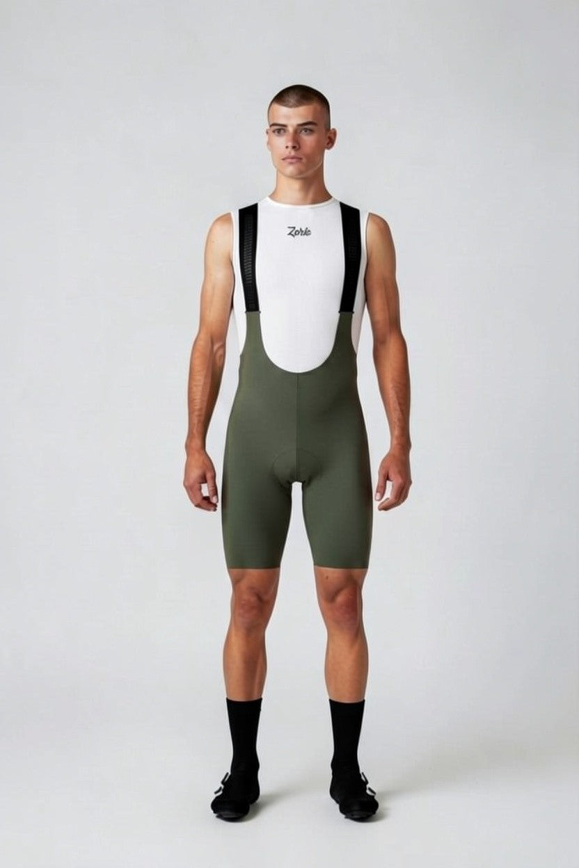 Bib Hombre Medio Fondo Verde Militar